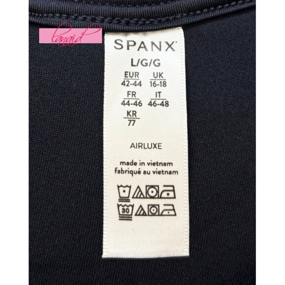 Spanx AirEssentials Sleeveless Jumpsuit Classic Navy Romper Open Back Wide Leg L - Picture 12 of 14